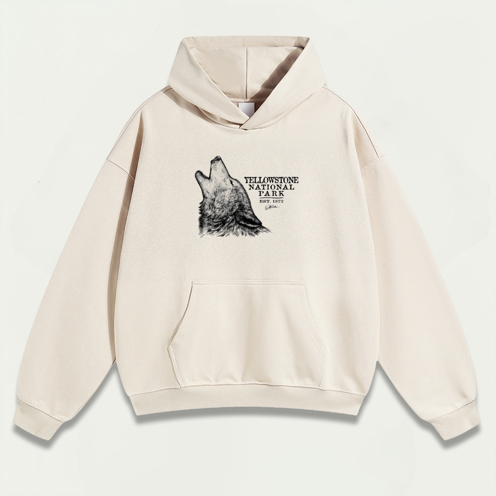 Yellowstone Wolf Howl Heavyweight Trail Hoodie-HikeVista