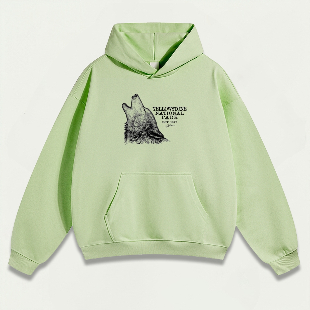Yellowstone Wolf Howl Heavyweight Trail Hoodie-HikeVista