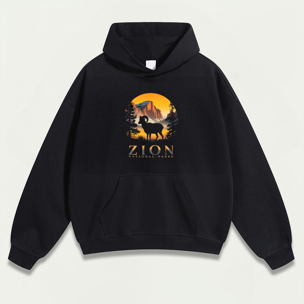 Zion National Park Mountain Goat Heavyweight Trail Hoodie-HikeVista