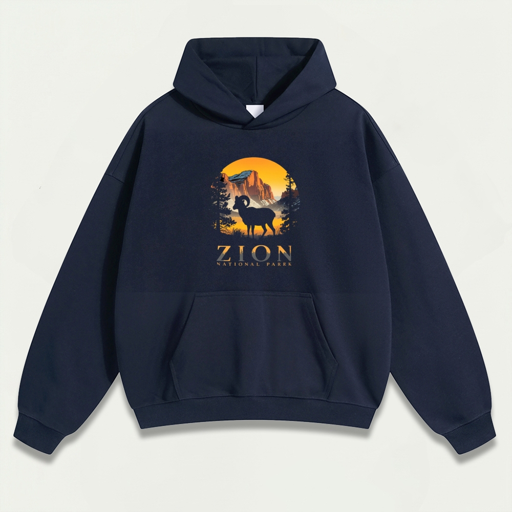 Zion National Park Mountain Goat Heavyweight Trail Hoodie-HikeVista