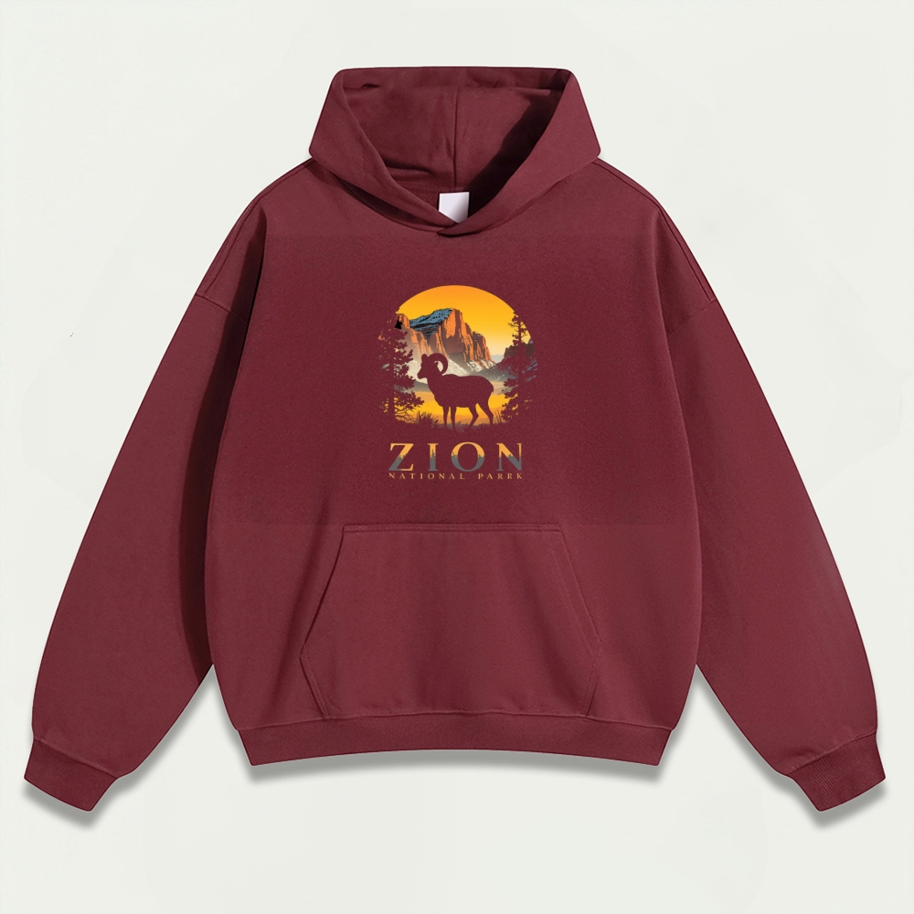 Zion National Park Mountain Goat Heavyweight Trail Hoodie-HikeVista