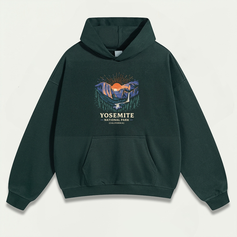 Yosemite National Park Heavyweight Hiking Hoodie-HikeVista