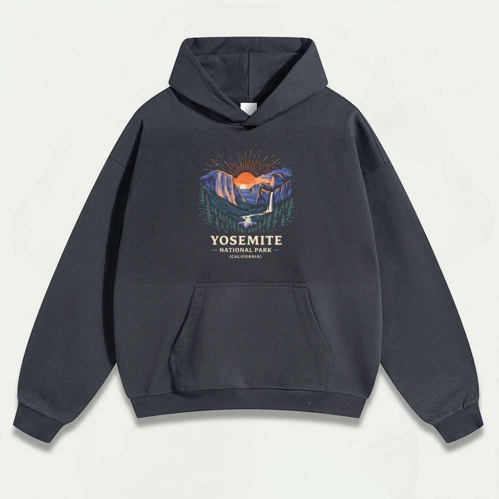 Yosemite National Park Heavyweight Hiking Hoodie-HikeVista