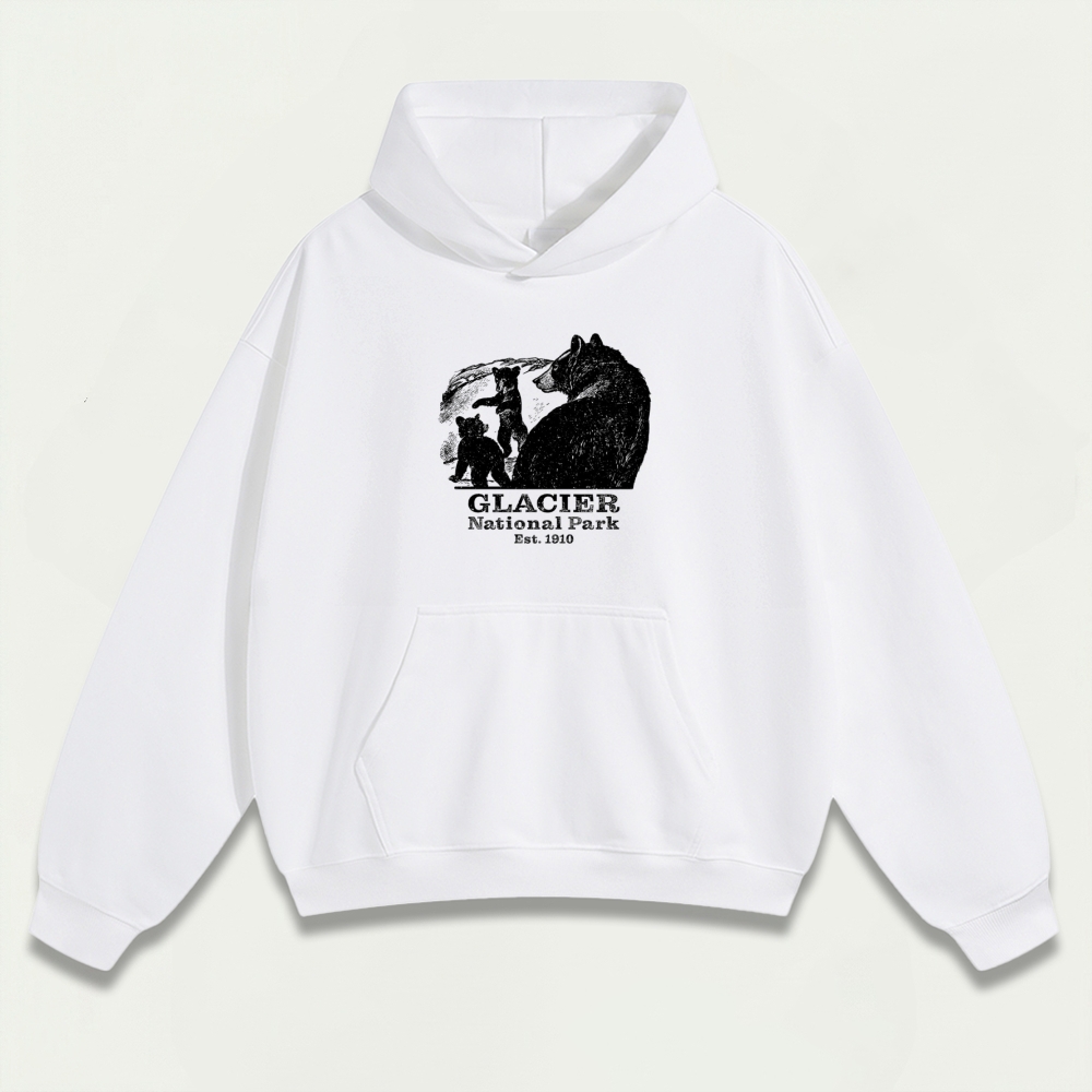 Glacier National Park Heavyweight Bear Hoodie-HikeVista