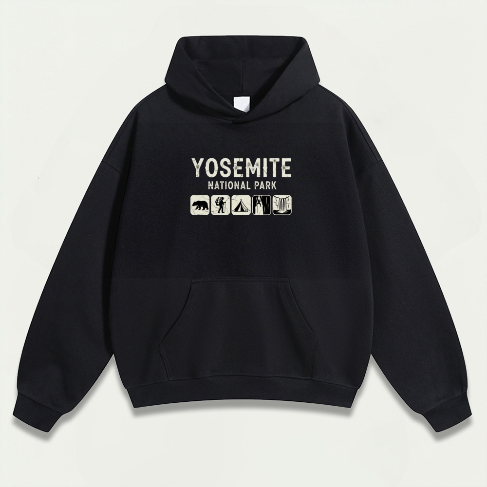 Yosemite National Park Heavyweight Hiking Hoodie-HikeVista