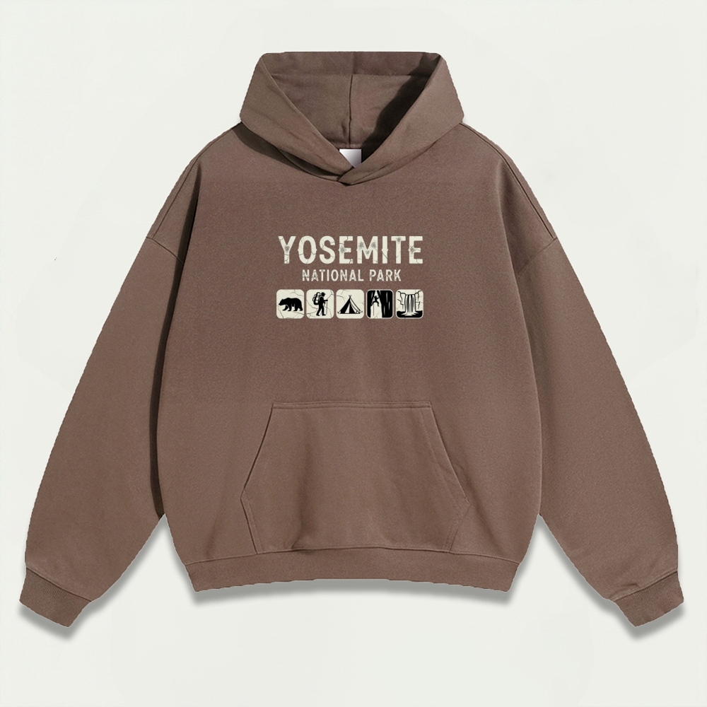 Yosemite National Park Heavyweight Hiking Hoodie-HikeVista