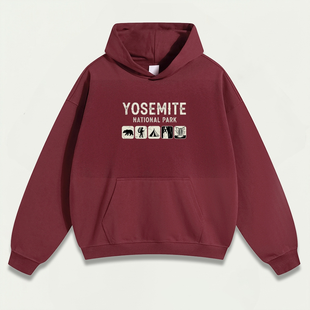 Yosemite National Park Heavyweight Hiking Hoodie-HikeVista