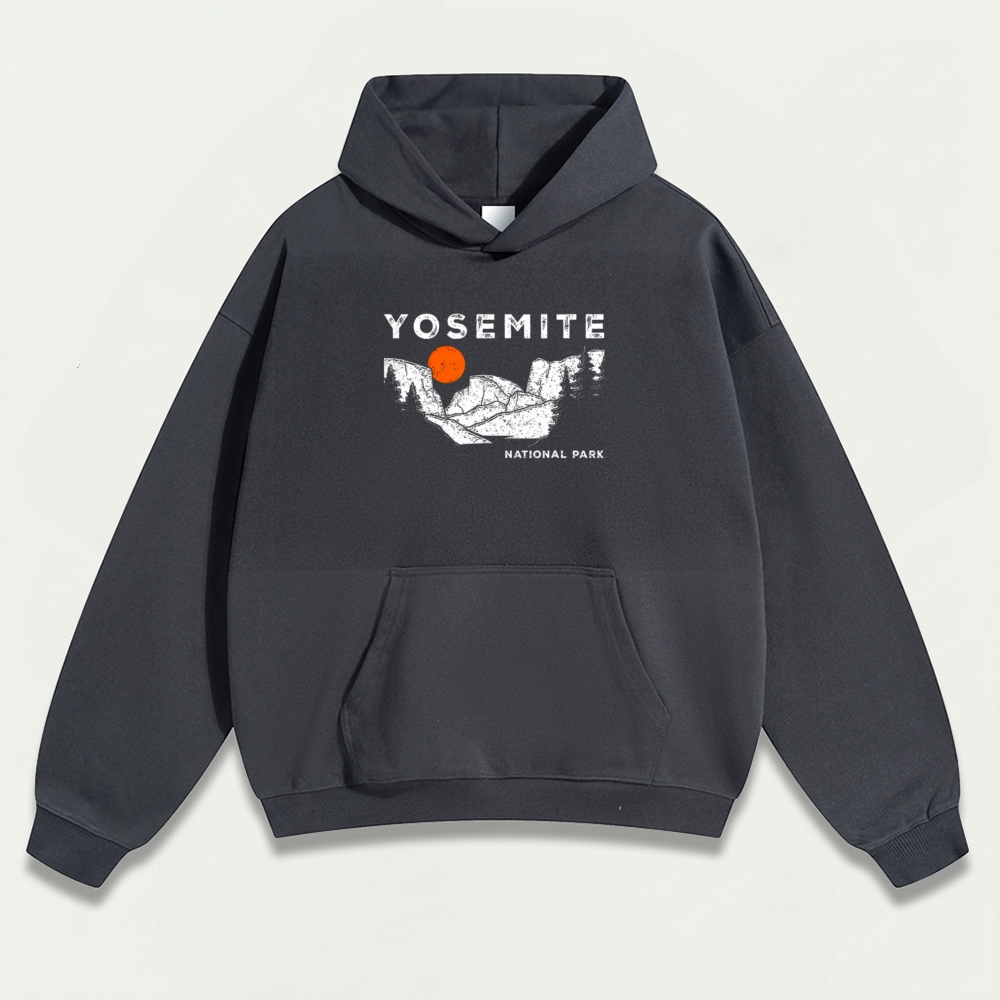 Yosemite National Park Heavyweight Hiking Hoodie-HikeVista