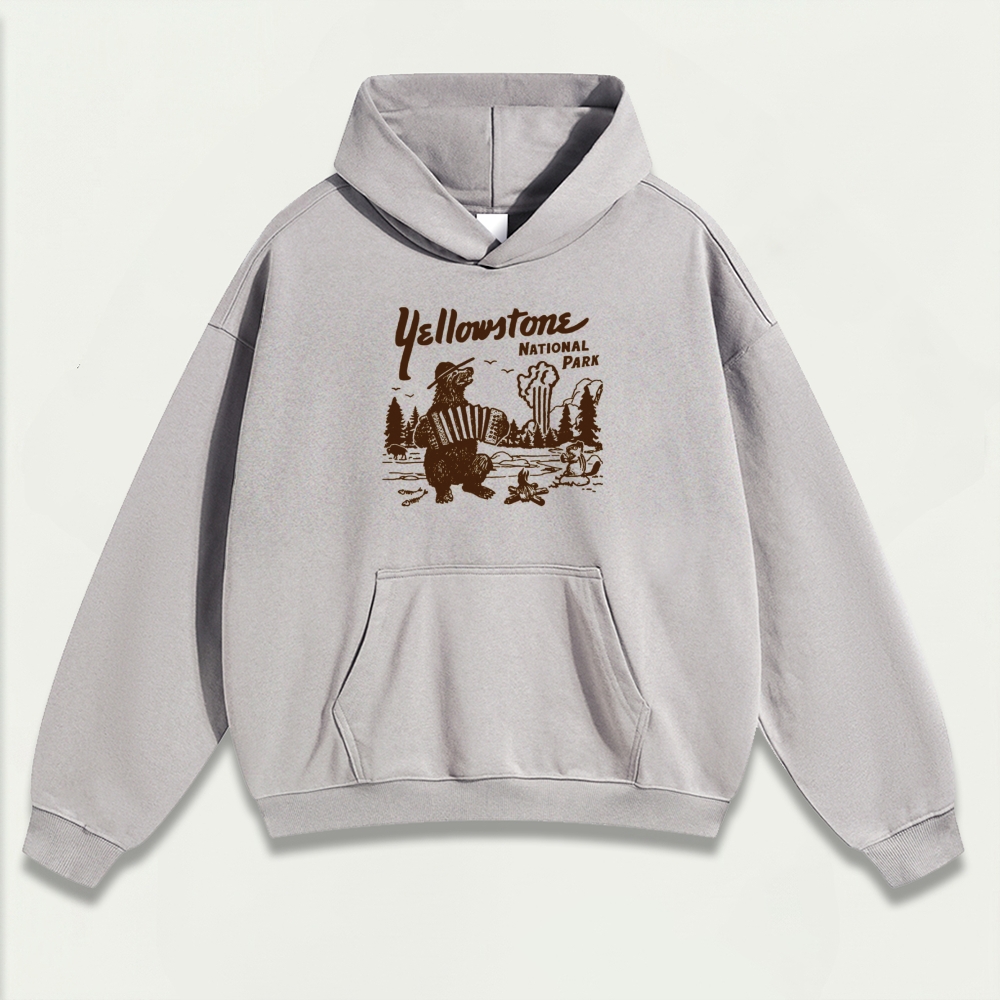 Yellowstone Bear Forest Heavyweight Trail Hoodie-HikeVista