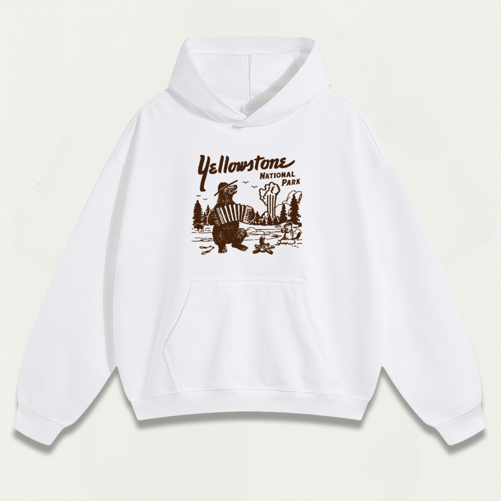 Yellowstone Bear Forest Heavyweight Trail Hoodie-HikeVista