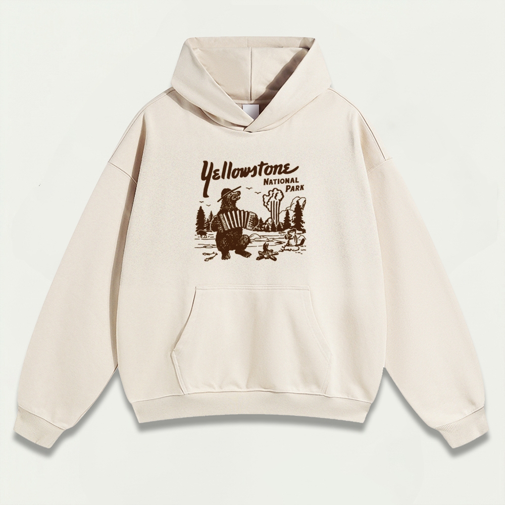 Yellowstone Bear Forest Heavyweight Trail Hoodie-HikeVista