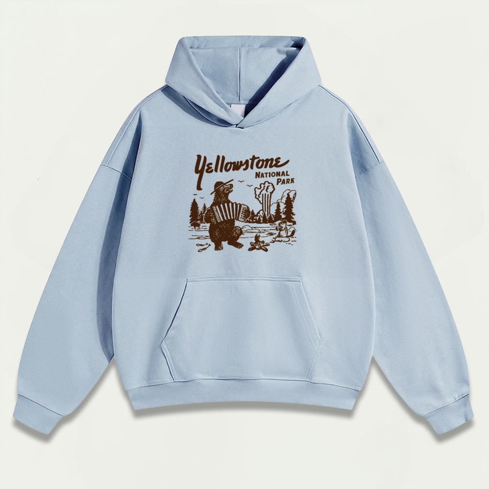 Yellowstone Bear Forest Heavyweight Trail Hoodie-HikeVista