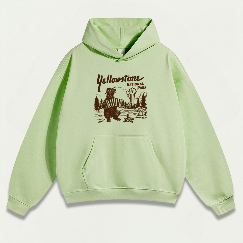 Yellowstone Bear Forest Heavyweight Trail Hoodie-HikeVista