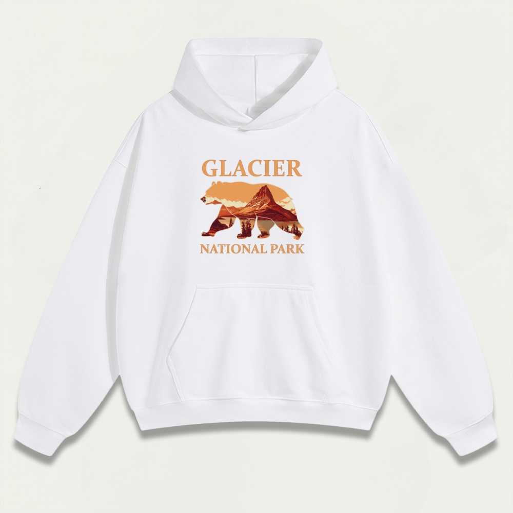 Glacier National Park Heavyweight Bear Hoodie-HikeVista