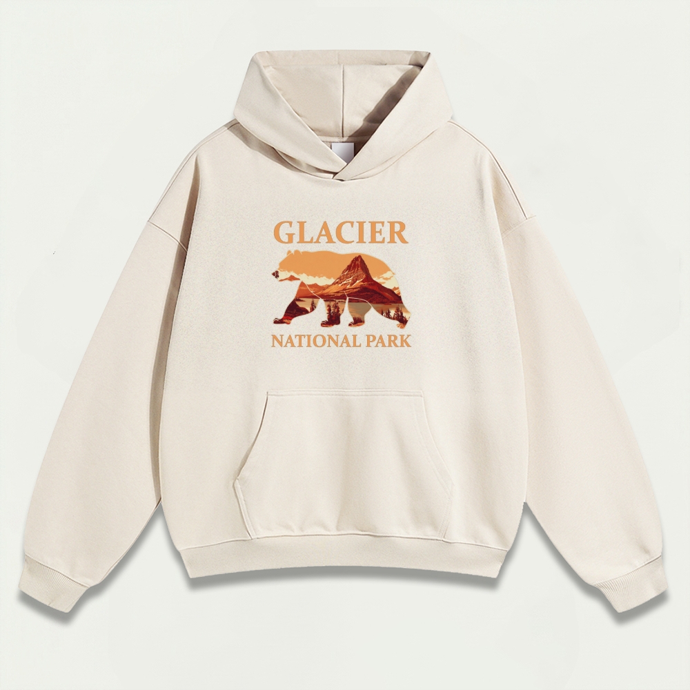 Glacier National Park Heavyweight Bear Hoodie-HikeVista