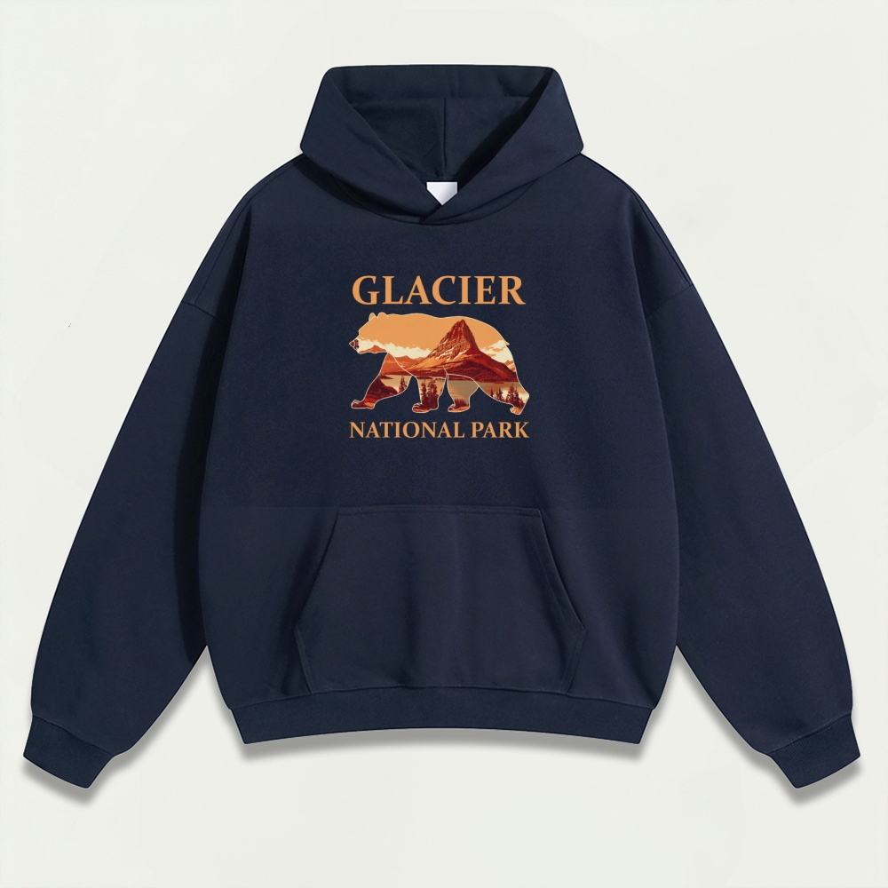 Glacier National Park Heavyweight Bear Hoodie-HikeVista