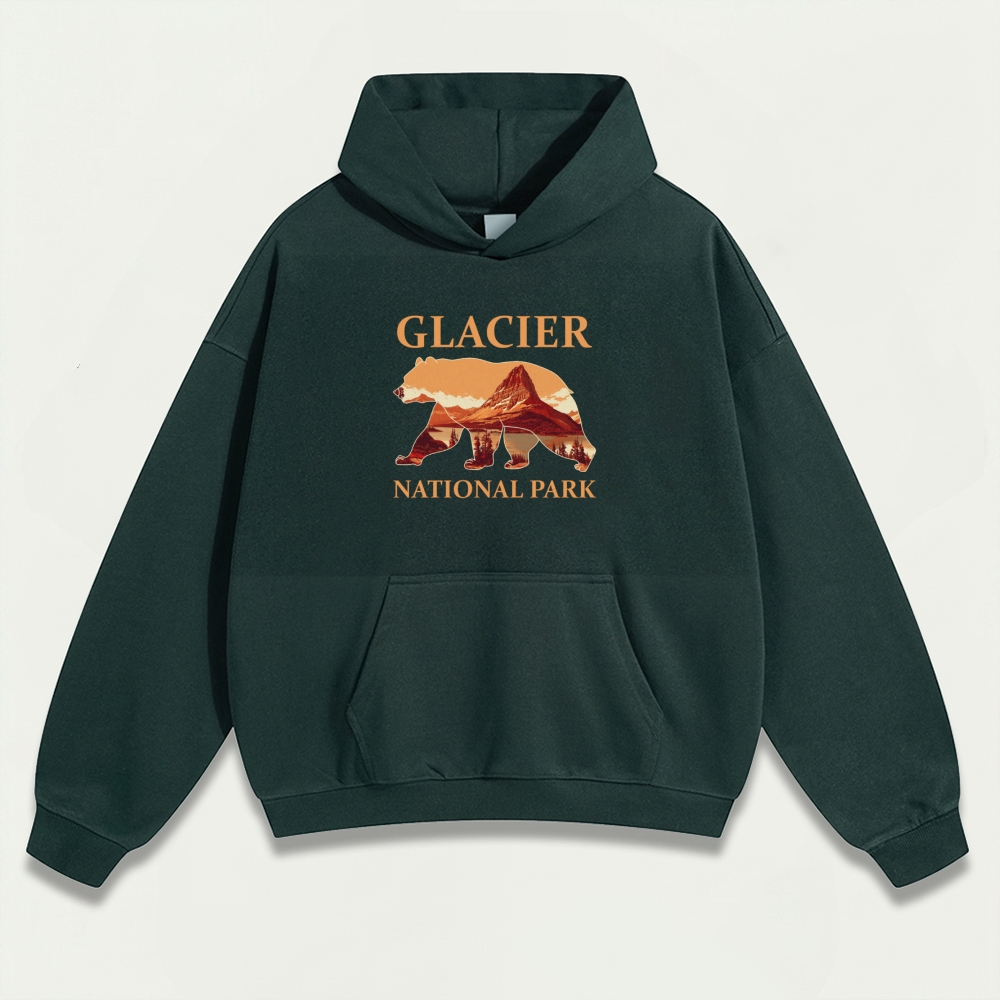 Glacier National Park Heavyweight Bear Hoodie-HikeVista