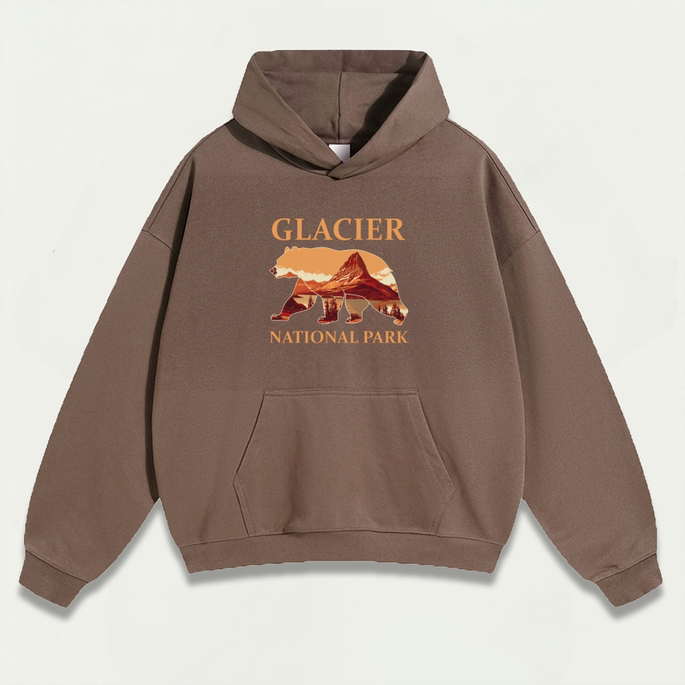 Glacier National Park Heavyweight Bear Hoodie-HikeVista