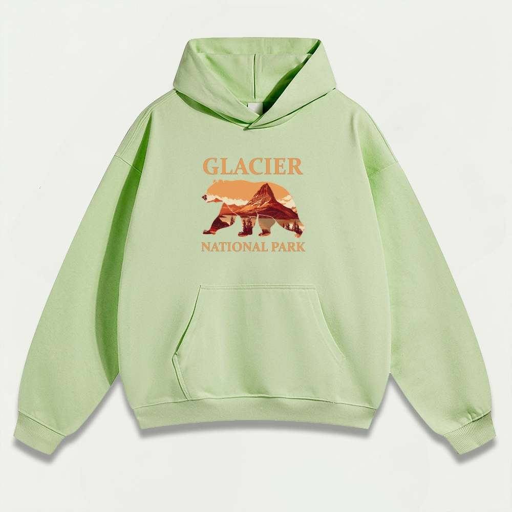 Glacier National Park Heavyweight Bear Hoodie-HikeVista