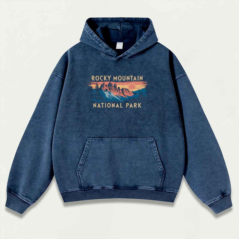 Rocky Mountains Vintage Premium Heavyweight Trail Hoodie-HikeVista