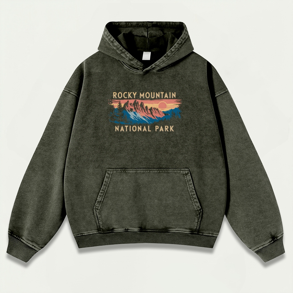 Rocky Mountains Vintage Premium Heavyweight Trail Hoodie-HikeVista