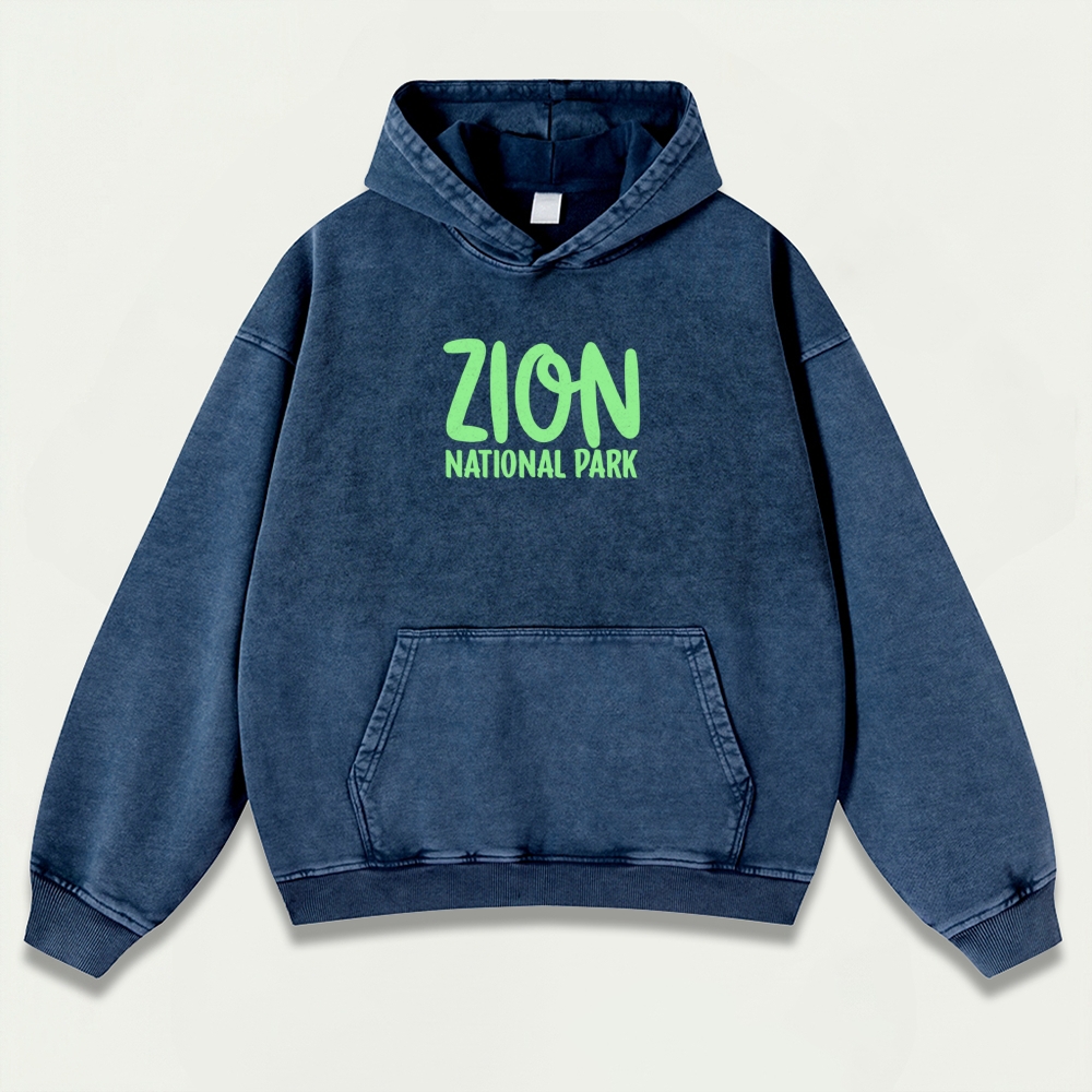 Zion National Park Vintage Premium Heavyweight Trail Hoodie-HikeVista