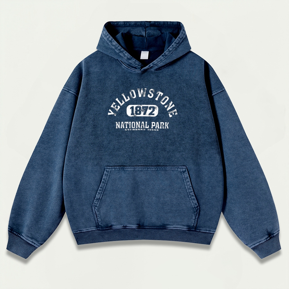 Yellowstone National Park Vintage Premium Heavyweight Trail Hoodie-HikeVista