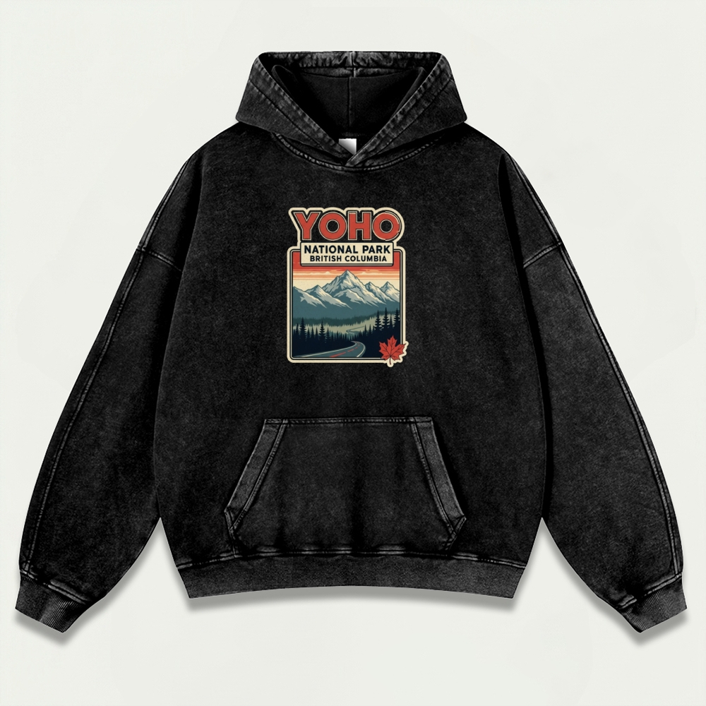 Yoho National Park Vintage Premium Heavyweight Trail Hoodie-HikeVista