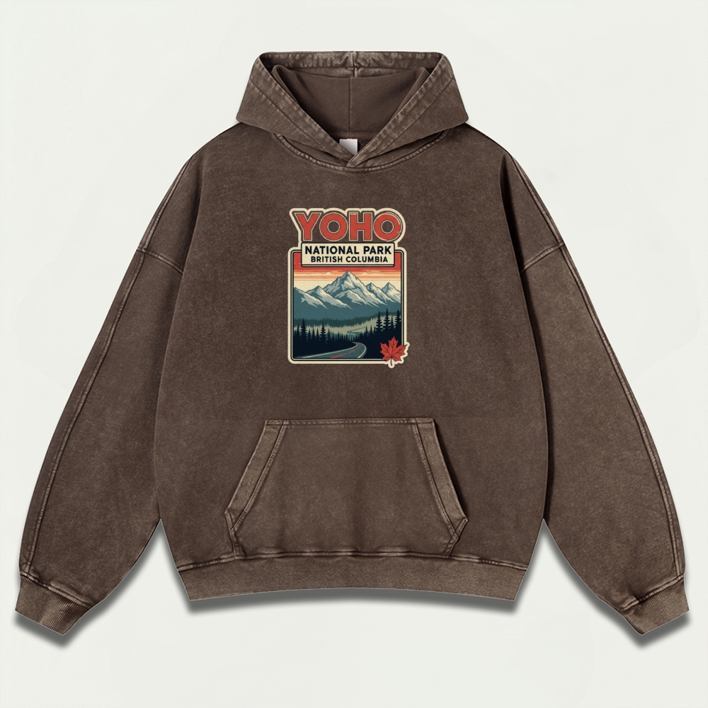 Yoho National Park Vintage Premium Heavyweight Trail Hoodie-HikeVista