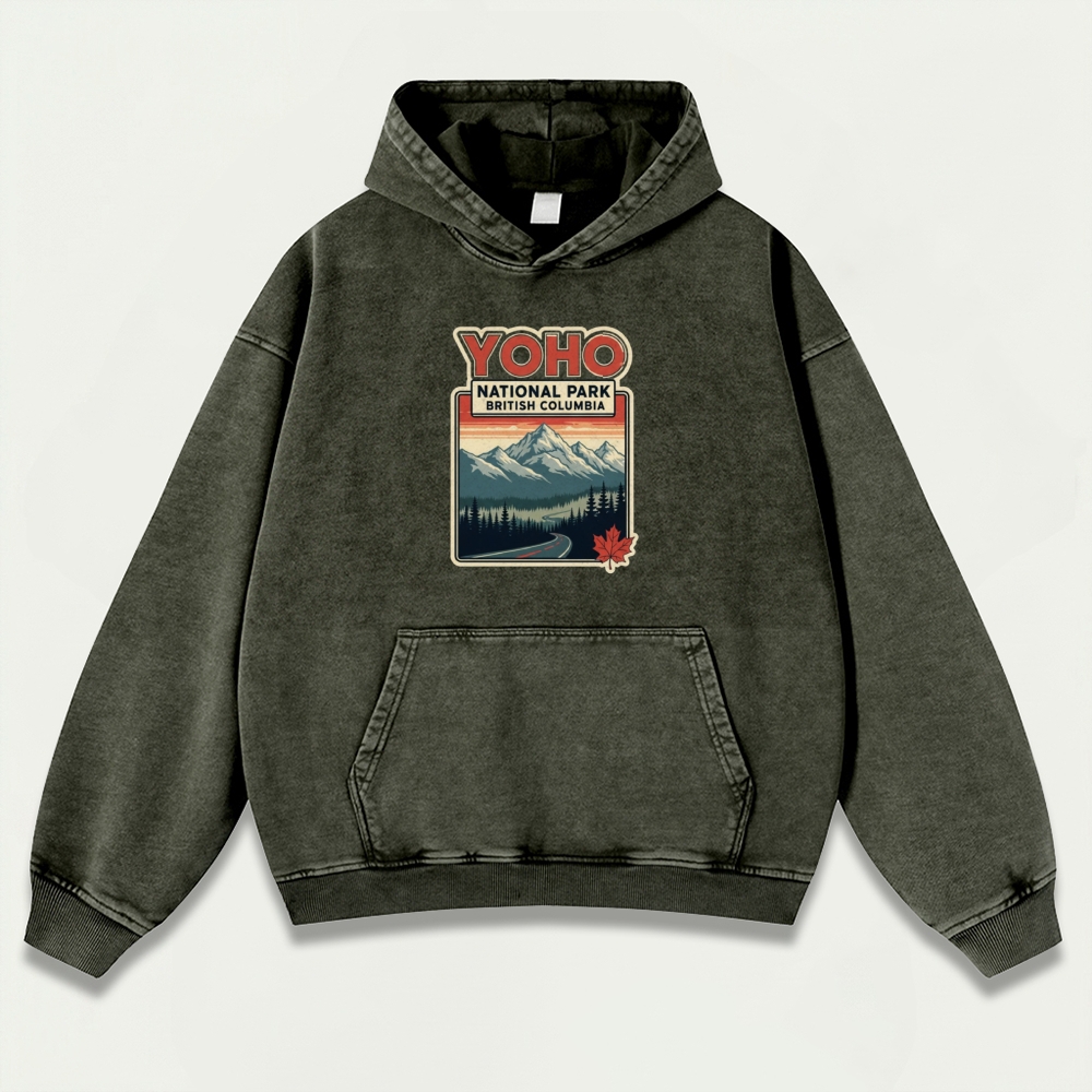 Yoho National Park Vintage Premium Heavyweight Trail Hoodie-HikeVista