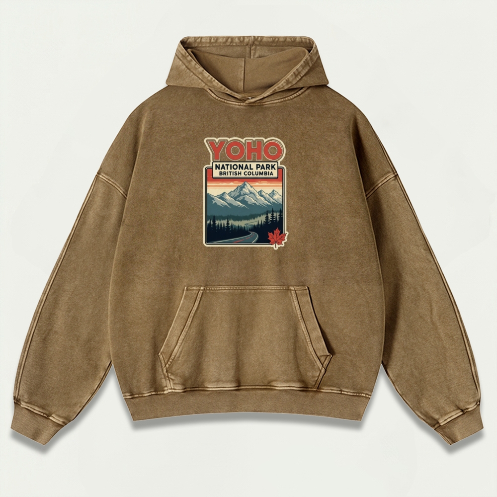 Yoho National Park Vintage Premium Heavyweight Trail Hoodie-HikeVista
