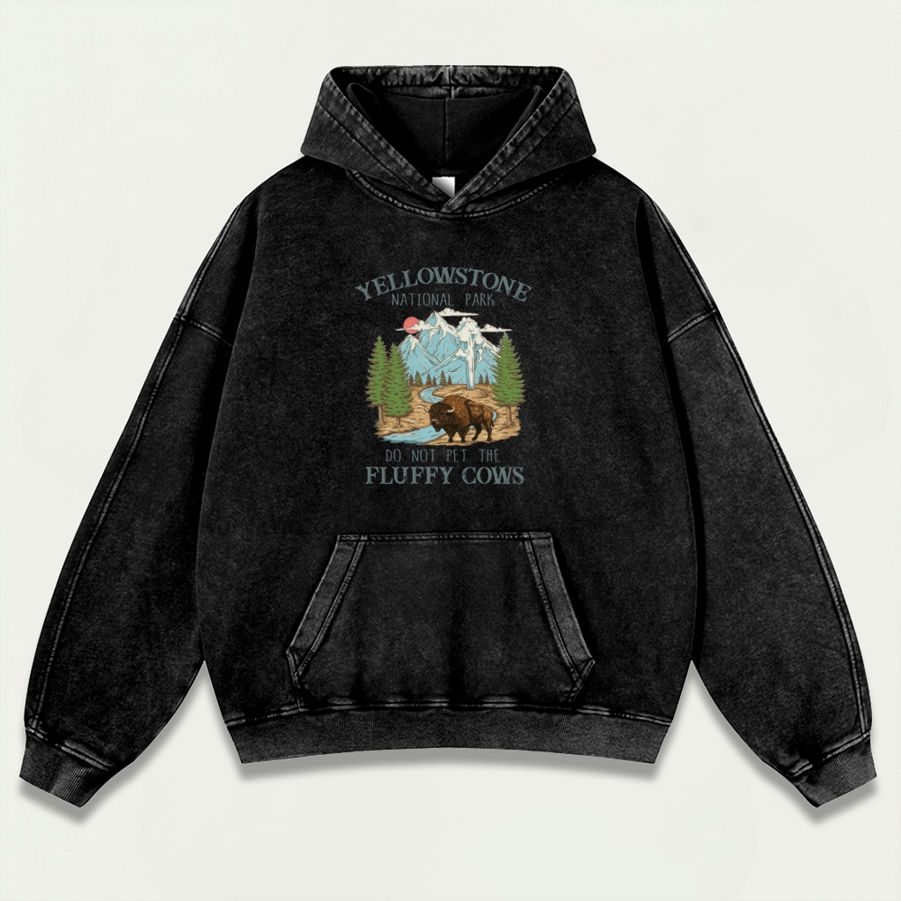 Yellowstone National Park Vintage Premium Heavyweight Trail Hoodie-HikeVista