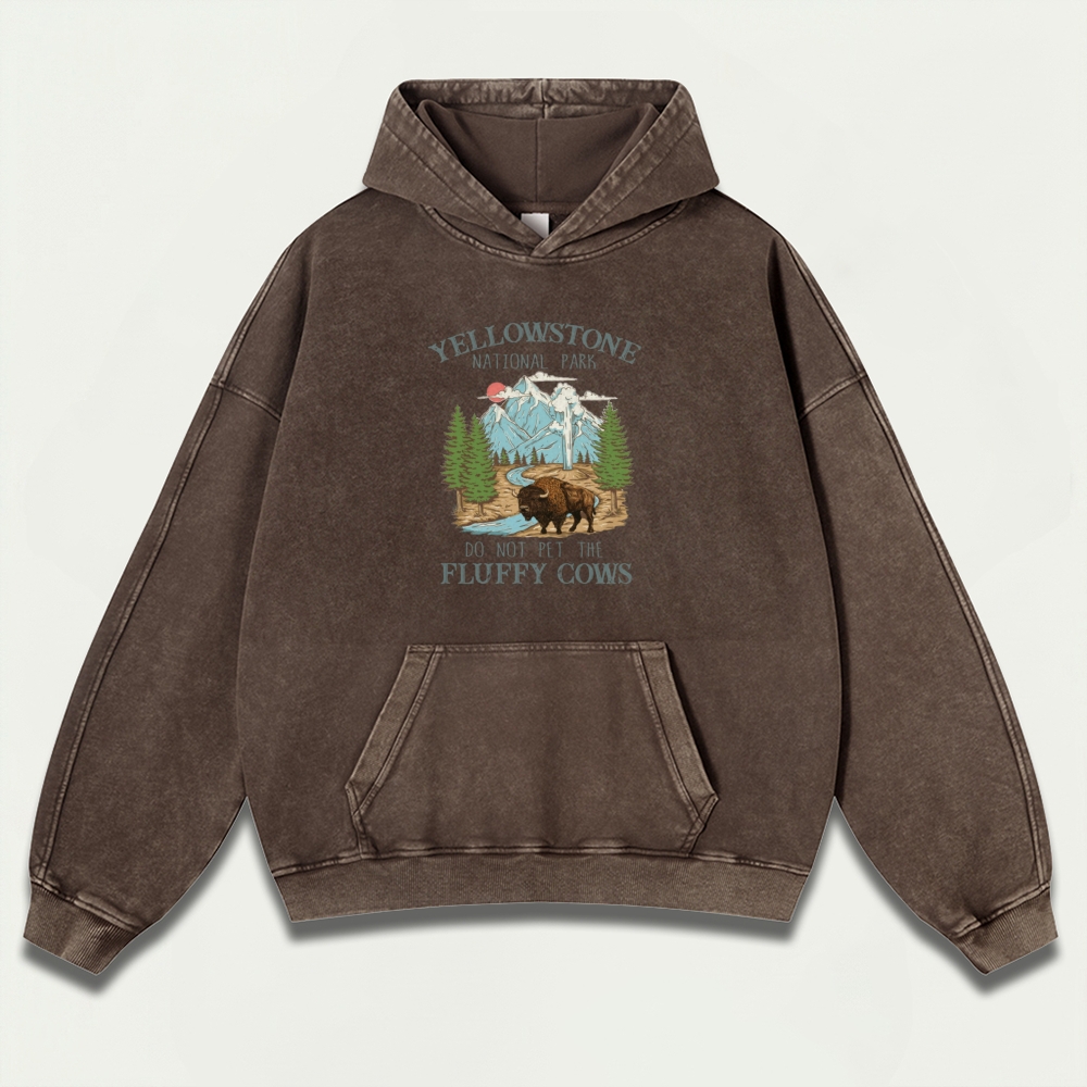 Yellowstone National Park Vintage Premium Heavyweight Trail Hoodie-HikeVista