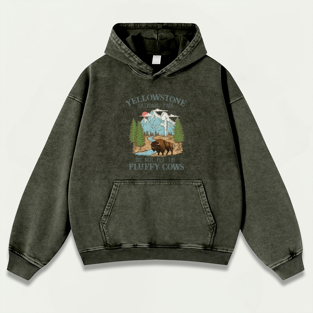 Yellowstone National Park Vintage Premium Heavyweight Trail Hoodie-HikeVista