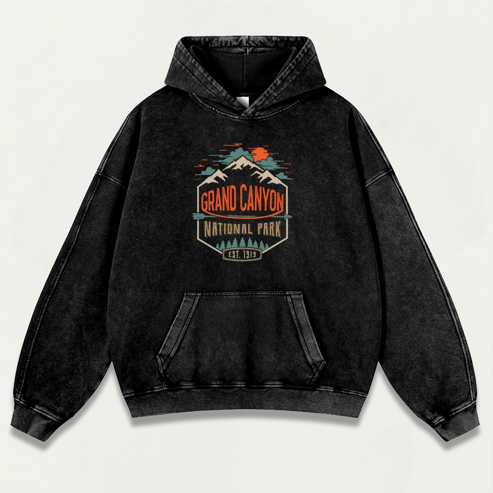 Grand Canyon National Park Vintage Premium Heavyweight Hiking Hoodie-HikeVista
