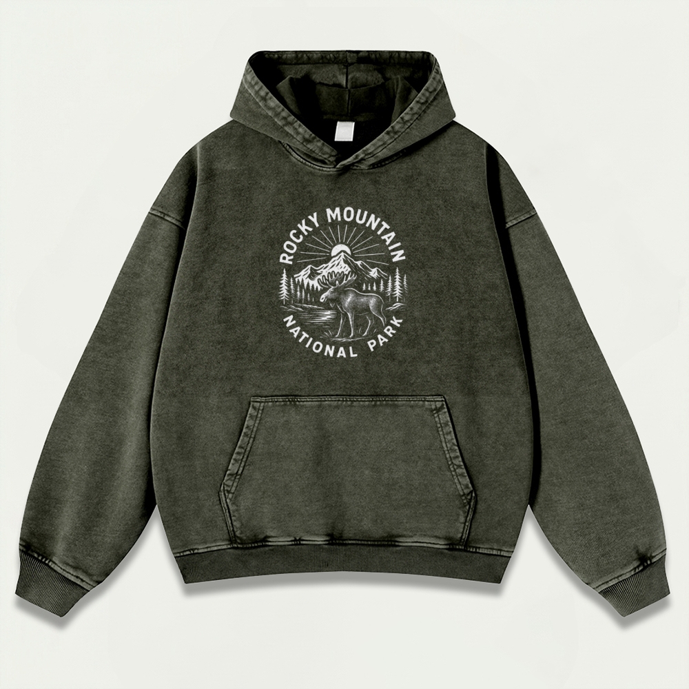 Rocky Mountains Vintage Premium Heavyweight Trail Hoodie-HikeVista