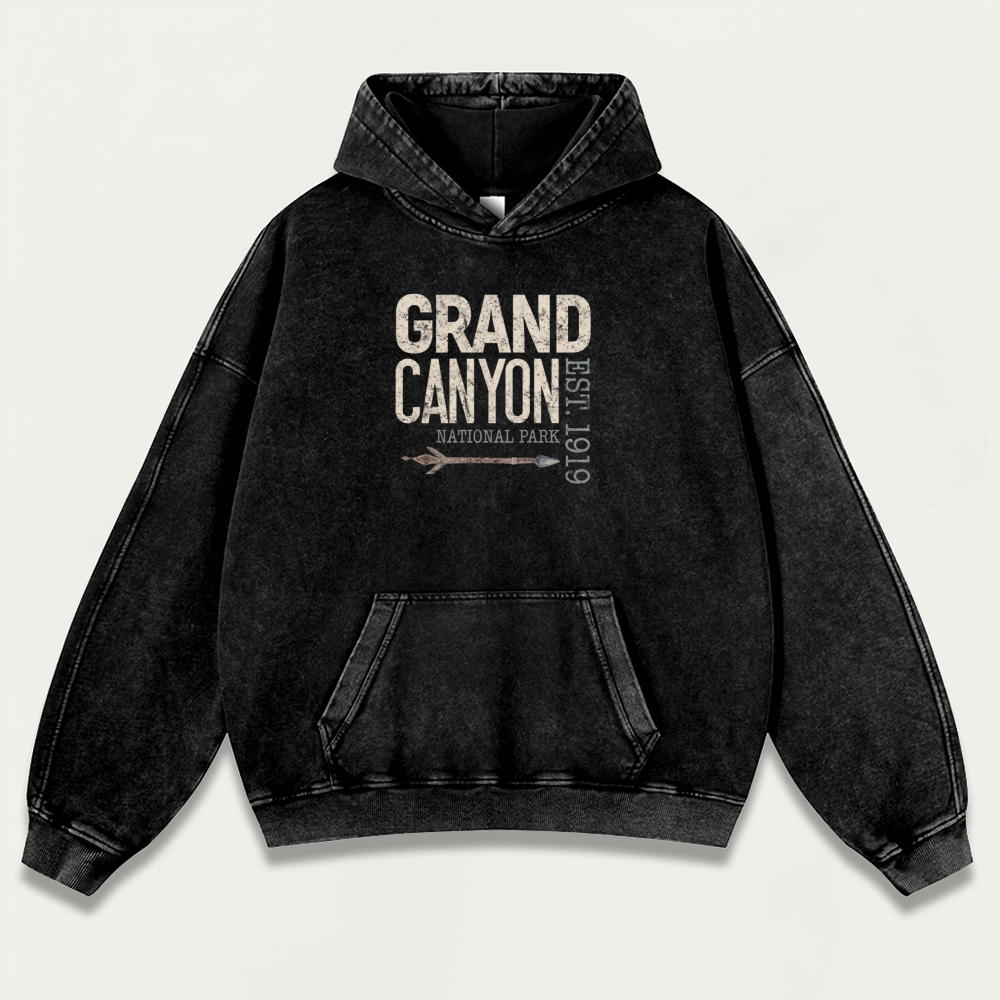 Grand Canyon National Park Vintage Premium Heavyweight Hiking Hoodie-HikeVista
