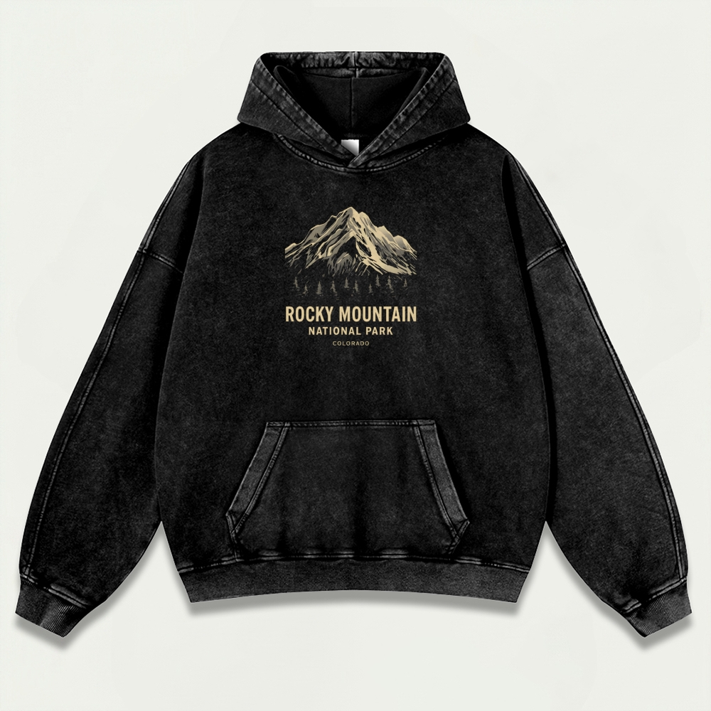 Rocky Mountains Vintage Premium Heavyweight Trail Hoodie-HikeVista