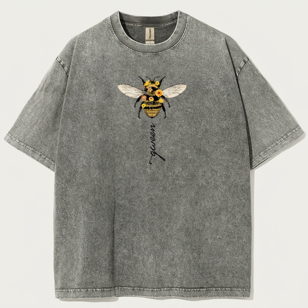 Bee Flower Vintage Organic Cotton Trail Tee-HikeVista