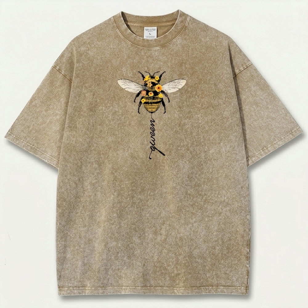Bee Flower Vintage Organic Cotton Trail Tee-HikeVista