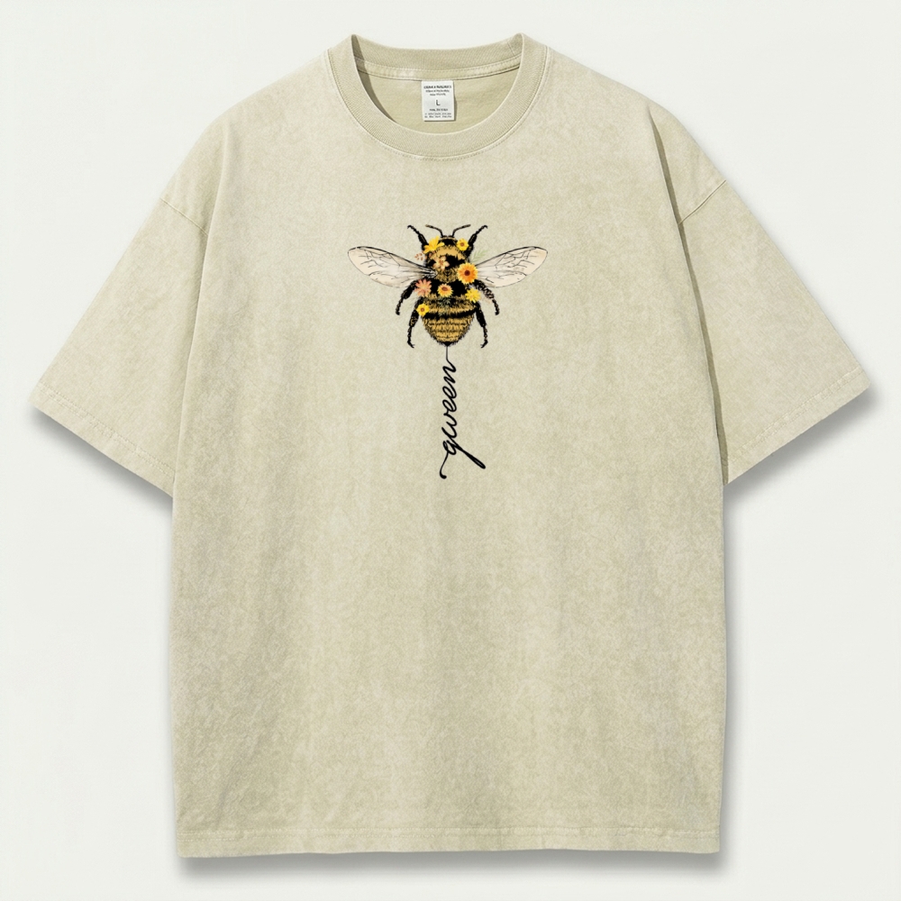 Bee Flower Vintage Organic Cotton Trail Tee-HikeVista