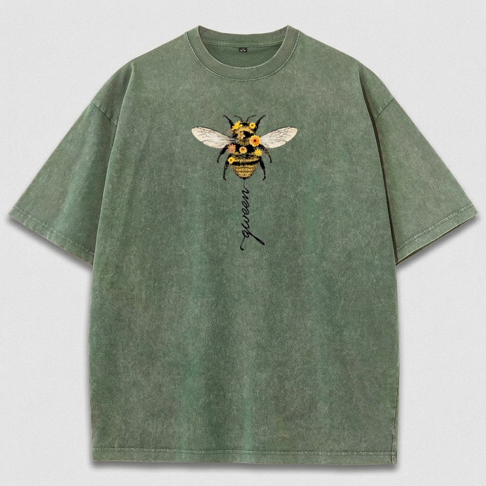 Bee Flower Vintage Organic Cotton Trail Tee-HikeVista