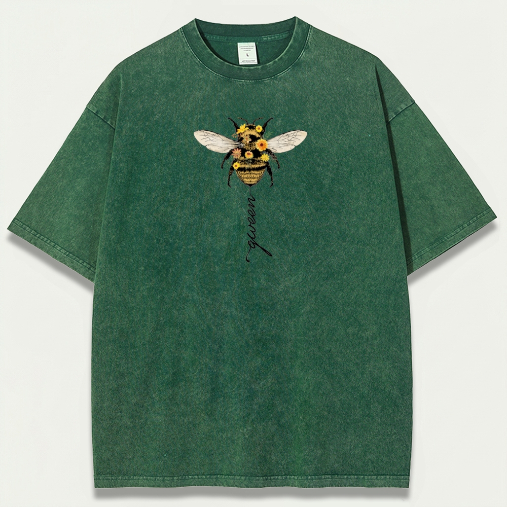 Bee Flower Vintage Organic Cotton Trail Tee-HikeVista