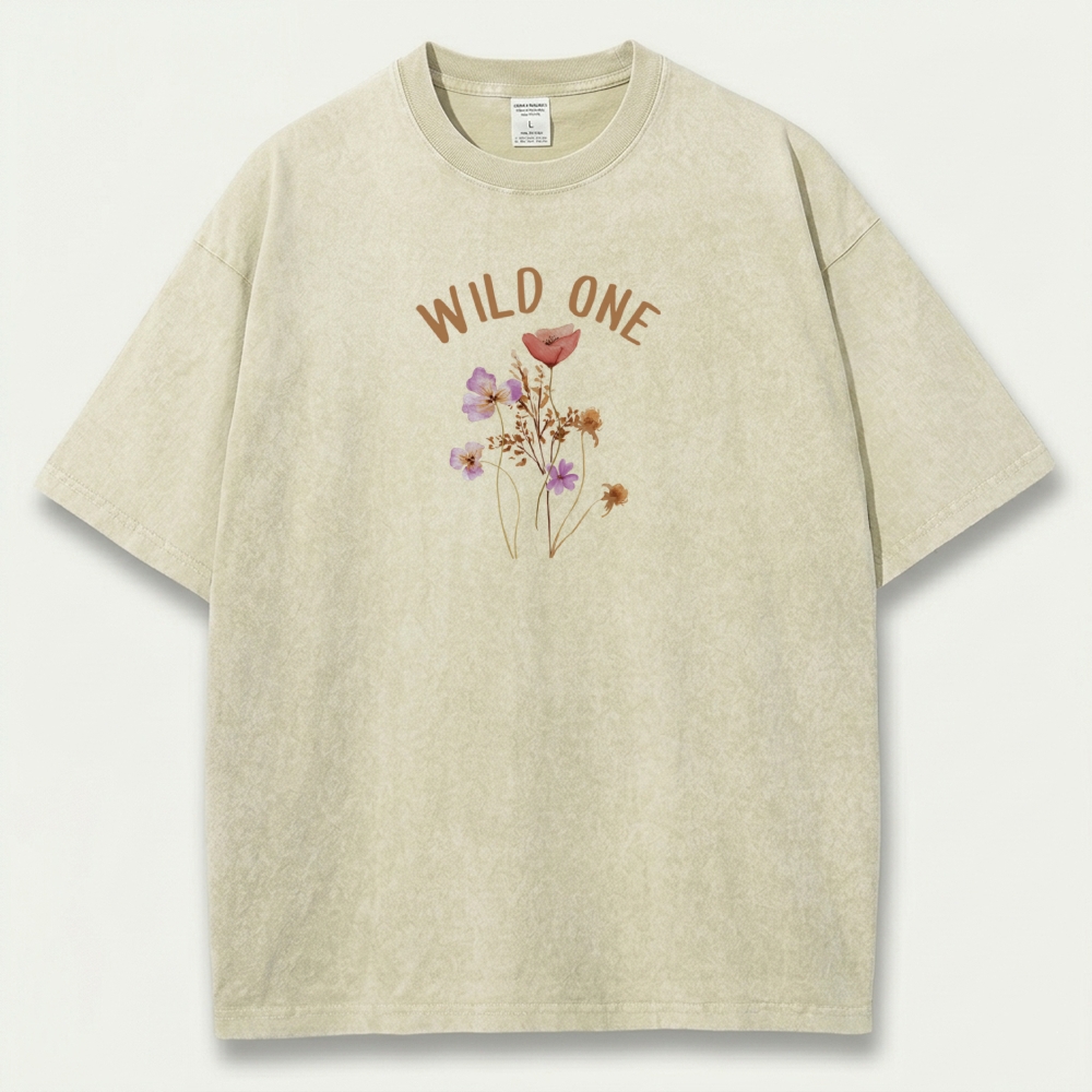 Wild One Flower Vintage Organic Cotton Plant Tee-HikeVista