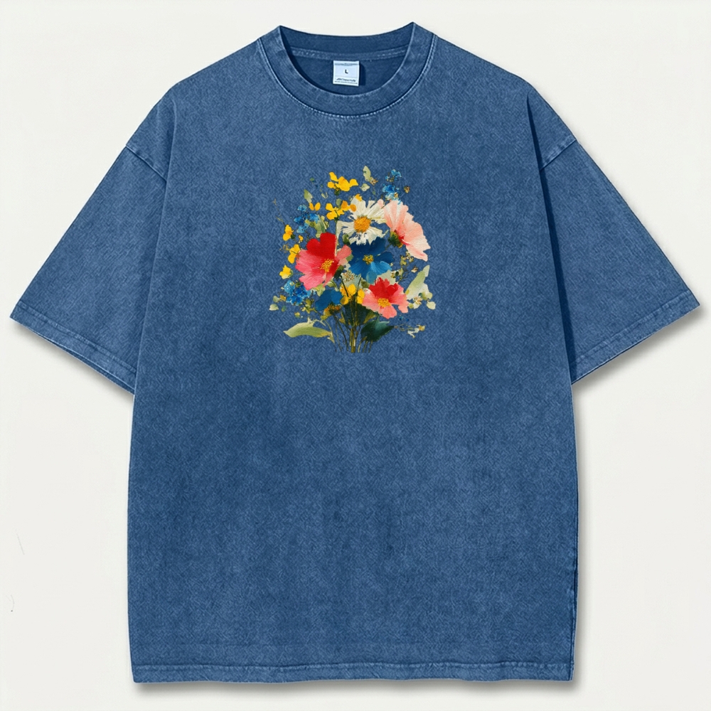 Blooming Flowers Vintage Organic Cotton Plant Tee-HikeVista