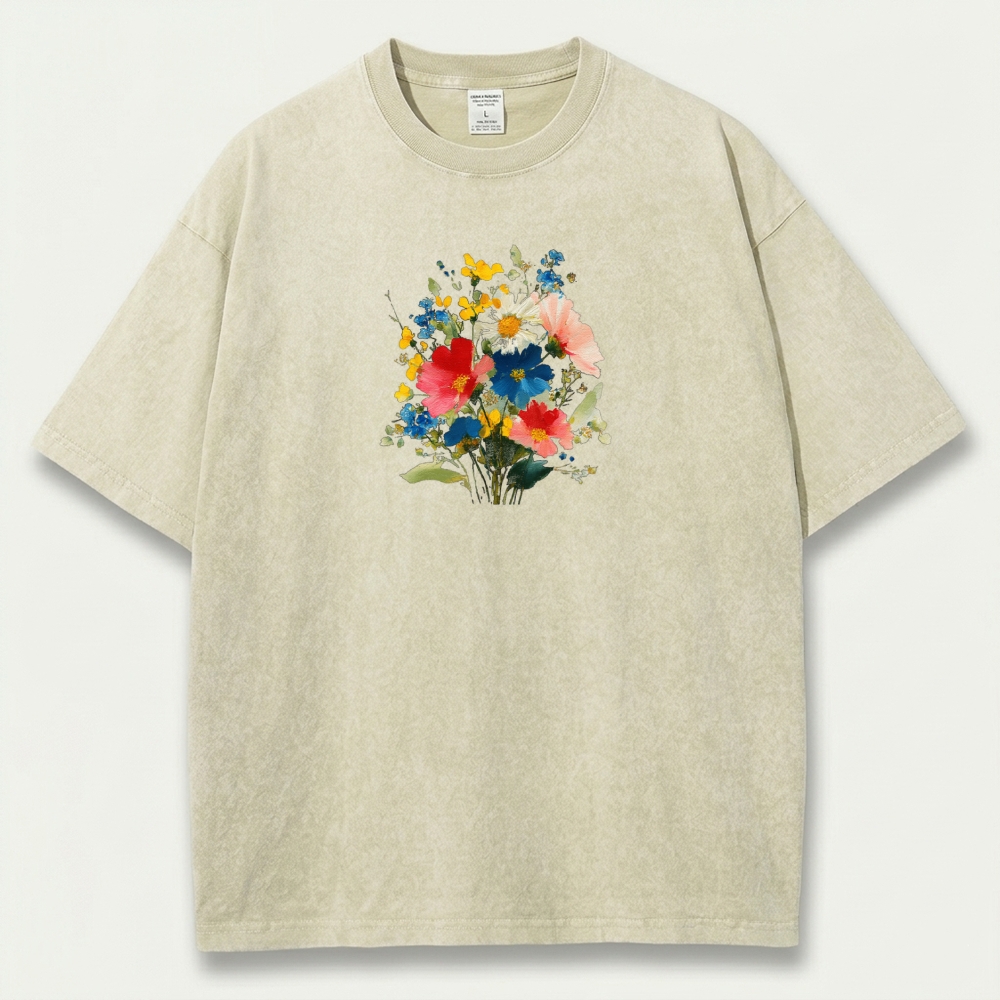 Blooming Flowers Vintage Organic Cotton Plant Tee-HikeVista