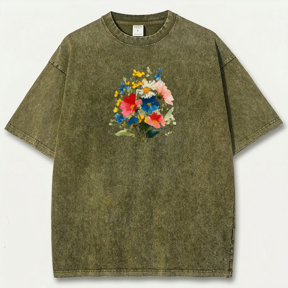 Blooming Flowers Vintage Organic Cotton Plant Tee-HikeVista
