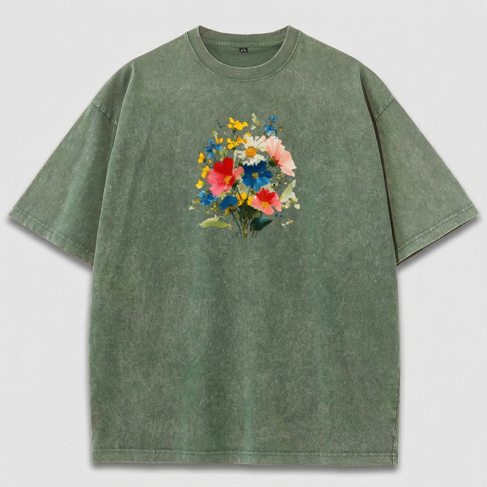 Blooming Flowers Vintage Organic Cotton Plant Tee-HikeVista