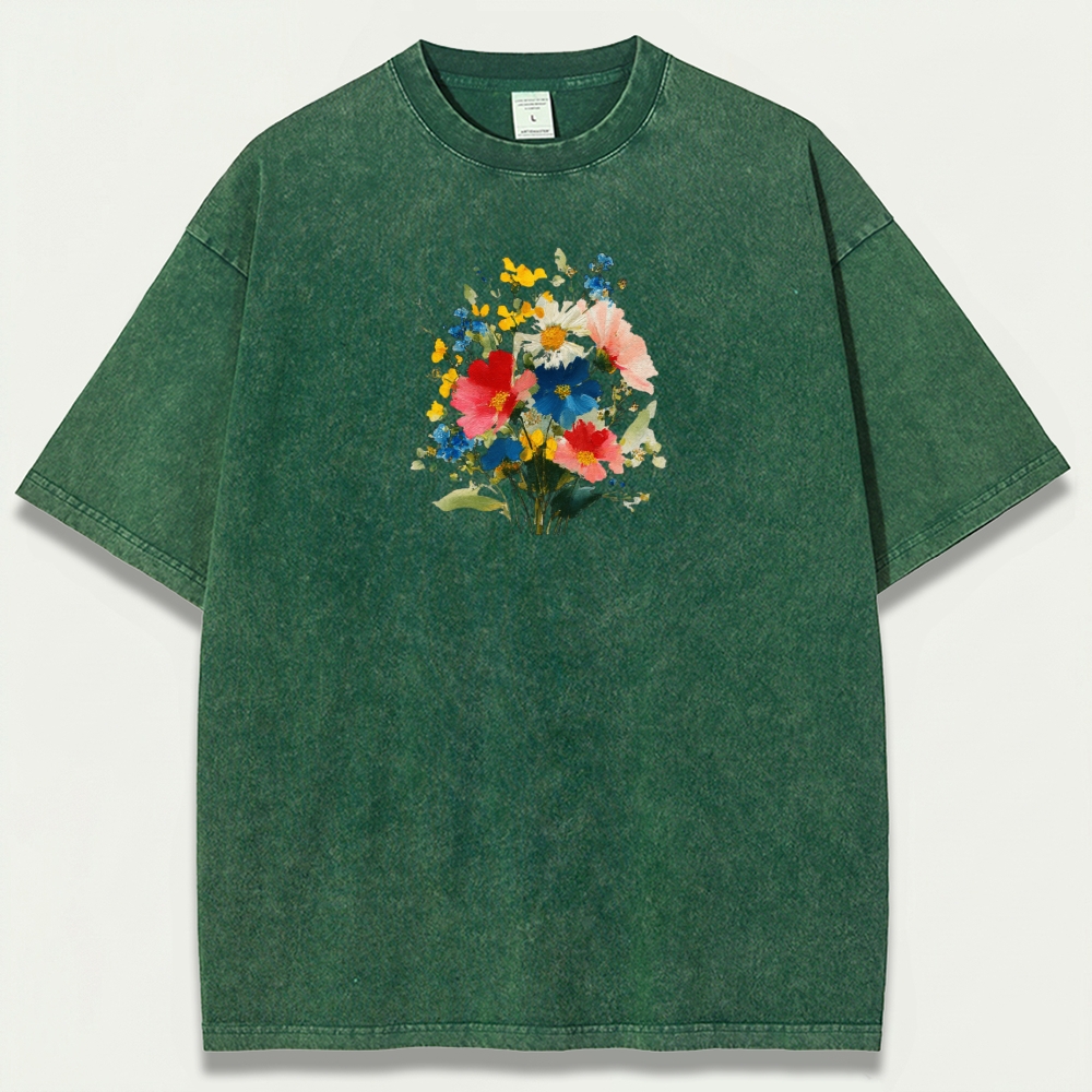 Blooming Flowers Vintage Organic Cotton Plant Tee-HikeVista