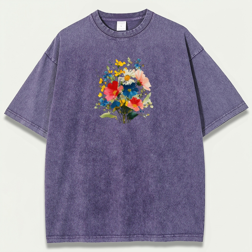 Blooming Flowers Vintage Organic Cotton Plant Tee-HikeVista